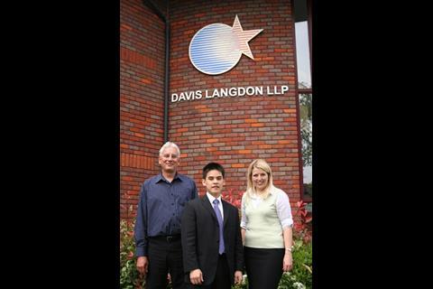 Paul Coomber, winner Aan Son Khoo; Karen Dale, and graduate manager at Davis Langdon